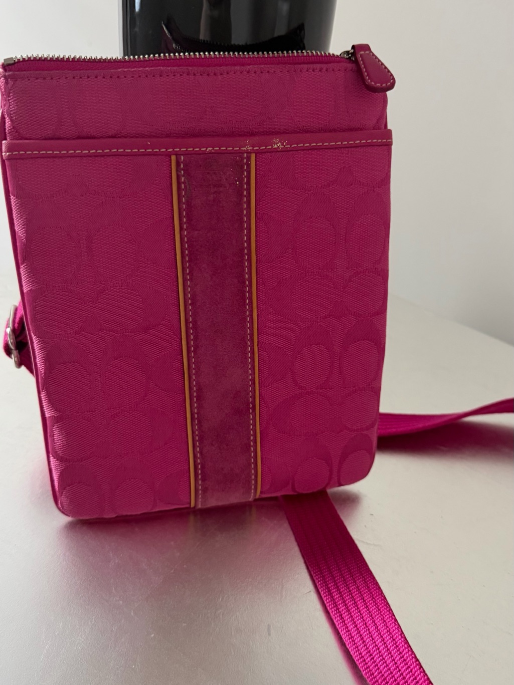 Coach Signature Fuchsia Crossbody Bag